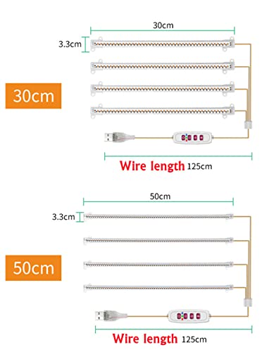 USB LED Grow Light Plant Full Spectrum Dimmable Indoor Flower Indoor Strip Lamp (30CM/168LED(4X Strip))