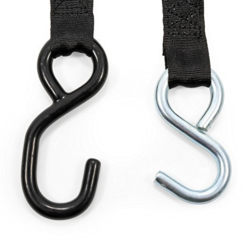 Camco 50033 Retractable Transom Tie Down Straps, 1 Width, 6 Dual Hooks