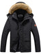 MOERDENG Men's Winter Snow Coat Warm Ski Jacket Waterproof Hooded Work Outerwear, Black, XX-Large