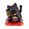 Lucky Cat, Solar Powered Cute Waving Cat, Maneki Neko Waving Arm for Fortune Money and Good Luck, Fengshui Lucky Cat Swinging Arm for Home Display/Car Decor(Black)