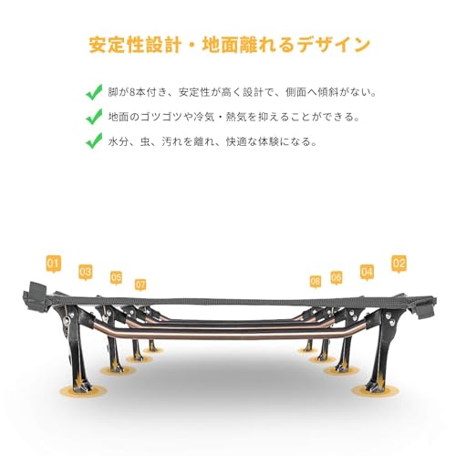 KingCamp Ultra-light Folding Camping Bed for Home Festivals Outdoors Weight Capacity 120kg (Grey)