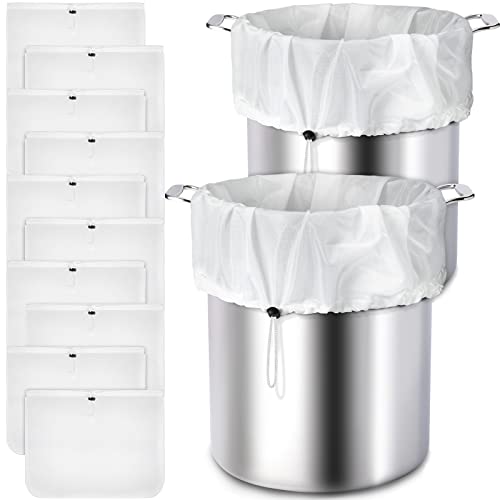 10 Pack Brew Bags Reusable Straining Bag Extra Large 26 x 22'' Fine Mesh Bag Strainer Bag Cold Brew Filters Wine Making Supplies Drawstring Cheese Cloth Bag Brew in a Bag for Fruit Cider Beer Wine