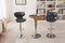 (Grey) - Roundhill Furniture Masaccio Cushioned Grey Leatherette Upholstery Airlift Swivel Barstool (Set of 2)