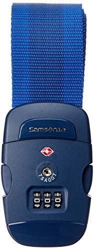 SAMSONITE Global Travel Accessories - Luggage Strap with Lock Luggage Strap, Blue (Midnight Blue), 190 Centimeters, with Integrated 3-Digit TSA Combination Lock