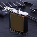 Flasks, 7 Oz Shot Flask, Hip Flask Set, Hip Flasks for Liquor with Funnel Wine Glass, Leak Proof Stainless Steel Flasks for Man - Black Classical