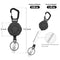 ZCOINS 2 Pack Retractable Keychain Heavy Duty Carabiner Badge Holder, ID Badge Holder Reel with Steel Retractable Cord, Outdoor Automatic Retractable Wire Rope Tactical Keychain Accessories for Men