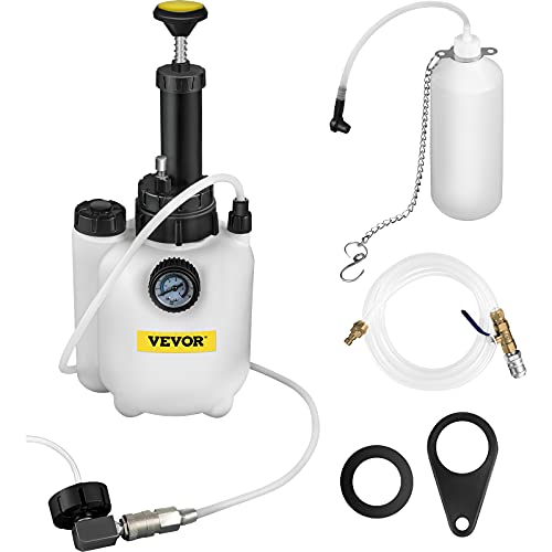 VEVOR Brake Fluid Bleeder Brake Fluid Replacement Tool 3L Large Capacity, Corrosion-resistant Brake Oil Replacement Kit for Most Cars, with Pressure Gauge, Releasing Valve, and 1L Waste Oil Bottle