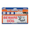 [2PCE] StickFX Beware Of The Dog Self-Adhesive Sign For Fence Yard Enter At Your Own Risk Warning Dog Sign - 20 x 6cm