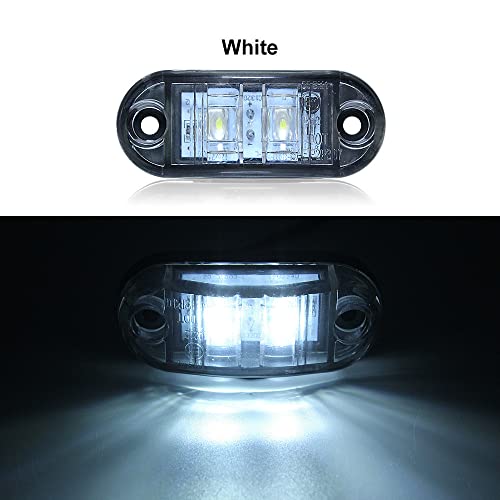 2X Side Marker Clearance 12V LED Lights Cool White Indicators Trailer Caravan RV