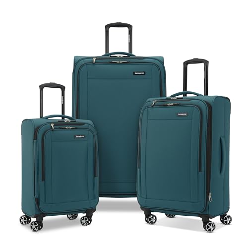 Samsonite Unisex Saire LTE Softside Expandable Luggage with Spinner Wheels, Pine Green, 3-Piece Set (20/25/28), Saire LTE Softside Expandable Luggage with Spinner Wheels
