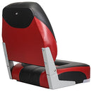 ERGOSEAT Two Tone Low Back Folding Boat Seat,Black/Red