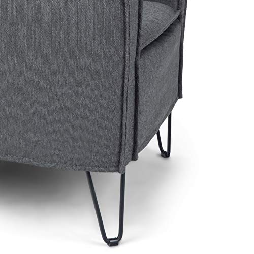 Simpli Home AXCCHR-24GR Warren Accent Chair with Hairpin Legs Armchairs, Slate Grey