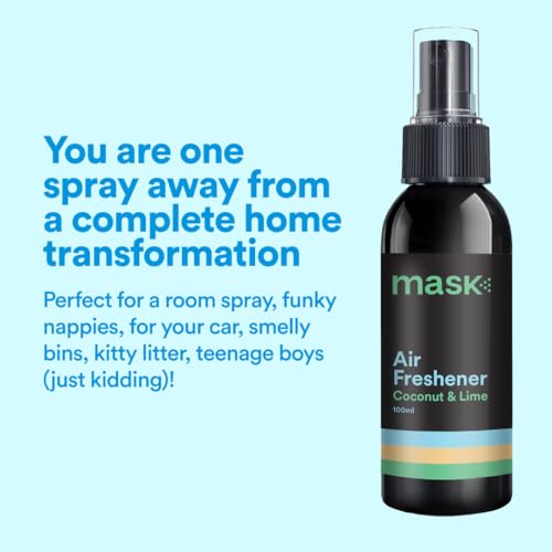 Mask - Air Freshener Spray, Strong Odour Eliminator, Pet Odour Eliminator, Travel Size - Long Lasting Air Freshener for Home, Room Deodoriser, 100ml, Mix Pack of 3