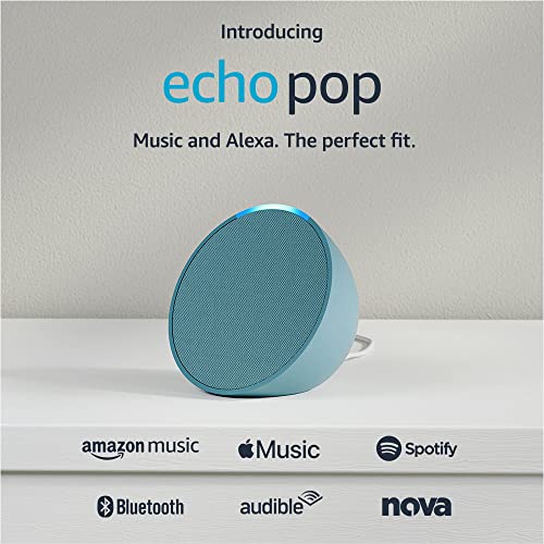 Echo Pop | Full sound compact Wi-Fi and Bluetooth smart speaker with Alexa | Midnight Teal