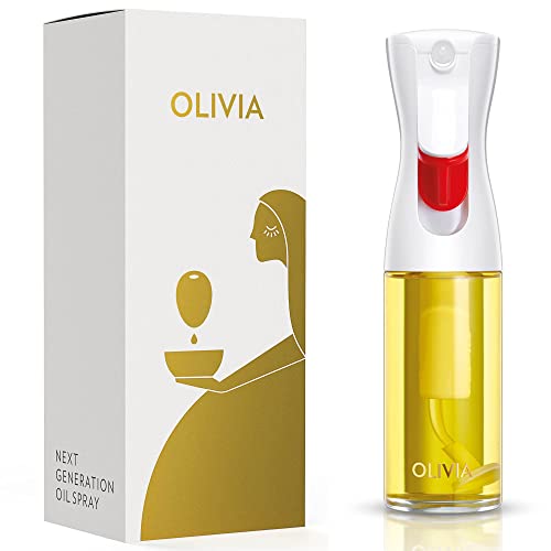 Flairosol OLIVIA.The Original,Advanced Oil Sprayer for Cooking,Salad Dressings & More with Portion Control,Trusted by Professional Chefs.(Glass Bottle,Golden Print) 130ml/4.4 oz,(FL1002)