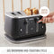 Sunbeam Kyoto City Collection 4-Slice Toaster | High Lift & Quick Check Lever, Self-Centering Slots, 9 Browning Settings, Removable Crumb Tray, Black TAM8004BK