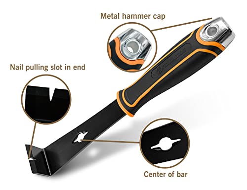 ROLLINGDOG 1.5 Inch Flat Pry Bar - Nail Puller,Stainless Steel With Chiseled Angled Head
