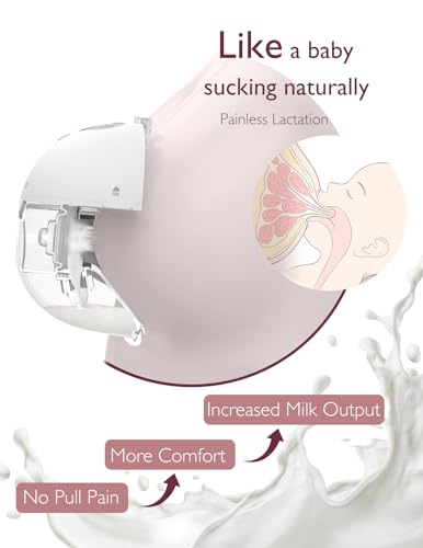 Momcozy M5 Hands Free Breast Pump, Wearable Breast Pump of Baby Mouth Double-Sealed Flange with 3 Modes & 9 Levels, Electric Breast Pump Portable (Gray, 2 Count)