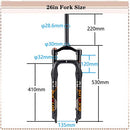 【AU Stock】 264.0 inch Fat Bike Air Suspension Fork 120mm Travel, Spacing Hub 135mm 28.6mm Straight Tube Crown Lockout 9mm QR Ultralight Front Forks, fit Snow Beach Mountain Bike