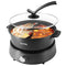Food Party Hot Pot Electric Separable Shabu Shabu Pot with Divider Hotpot Pot Electric Cooker Dual Sided 220V 1350W Non-Stick 4L Fondue Pot for 2-6 People
