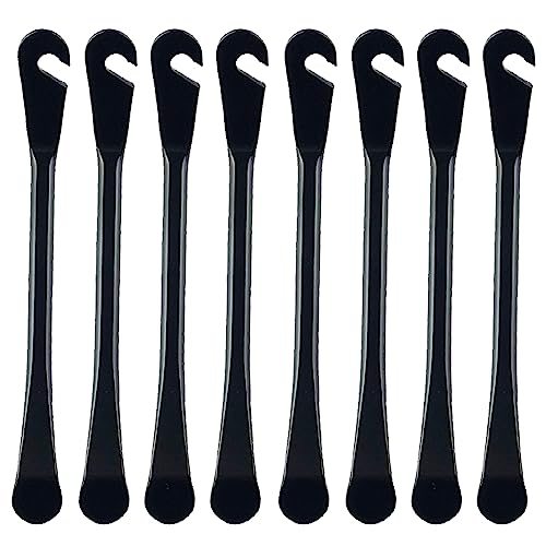 Zelerdo 8 Pack Bike Tire Lever Tyre Spoon Iron Changing Tool for Repair Bike Tube (Black)