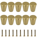 AcbbMNS 10pcs Solid Brass Kitchen Cabinet Handles Gold Cone Knobs Cupboard Knobs Dresser Drawer Pulls with Screws