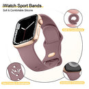 [4 Pack]Silicone Bands for Apple Watch Bands 38mm 40mm 41mm 42mm Women Men, Soft Adjustable Comfortable Replacement Sport Strap Women Men for iWatch Series 10/9/8/7/SE/6/5/4/3/2/1