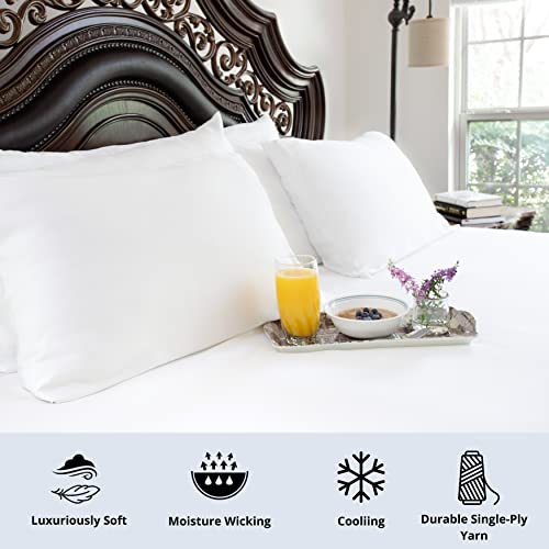 ZENLUSSO Bamboo Pillow Cases Queen/Standard - 100% Organic Pure Bamboo, Luxuriously Soft, Cooling 2 Piece Pillowcase Set, Envelope Closure (Navy Blue, Standard)