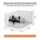 12PCS Shoe Storage Box Sneaker Display Case Plastic Clear Stackable Shoe Organizer Transparent Container Extra Large 35x25x19cm