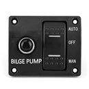 Bilge Pump Control, Long Durability Bilge Pump Switch Panel Built in Fuse Holder for 12V 24V DC Boat Bilge Pump