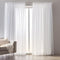Neween Sheer Curtains Woven Voile Curtains, Net Curtain for Window Treatment Rod Pocket Curtain & Drapes for Living Room, Kitchen, Bedroom, Nursery Room, Set of 2 (White, 132 x 216 cm)