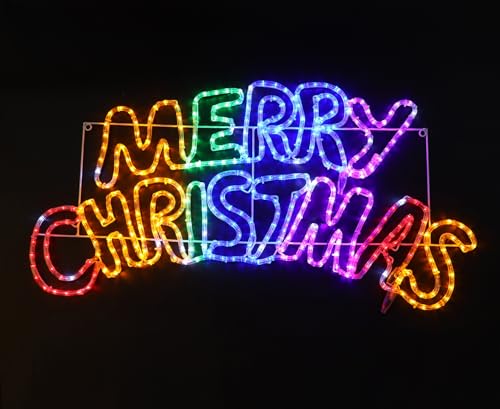 Stockholm Christmas Lights LED Rope Letter Merry Christmas Sign Xmas Star Outdoor 125x75CM