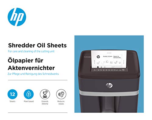 HP Shredder Oil Paper 12 Sheets Plant Based Shredder Care, Black