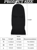 SATINIOR 3-Hole Knitted Full Face Cover Ski Mask, Adult Winter Balaclava Warm Knit Full Face Mask for Outdoor Sports (Black 2)