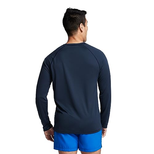 Speedo Men's UPF 50+ Easy Long Sleeve Rashguard Swim Tee,New Navy,X-Large