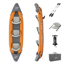 Bestway | Hydro-Force Rapid X3 Kayak| Inflatable Boat Set with Hand Pump, Paddles, Seats, Fins and Storage Bag | Three Seater