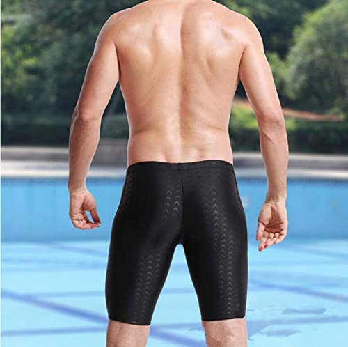 Nomel Swim Jammers for Men, Pro Racing Training Swimsuit, Quick Dry Chlorine Resistant Endurance, Fast, Flexible, Comfortable Black Swim Trunks (M)