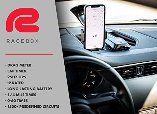 RaceBox Mini GPS Based Performance Meter Box 25Hz - Car and Motorcycle Lap Timer and Drag Meter with Mobile App - Vehicle Racing Timing System