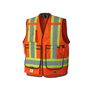 Pioneer V2540750U-X LFR-Tech Hi-Vis 88/12 7 oz FR/ARC-Rated Surveyor's Safety Vest, Snap Closure, Orange, XL