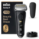 Braun Series 9 PRO Plus Electric Shaver for Men, 5 Pro Shave Elements and Precision Long Hair ProTrimmer, Charging Stand, Wet and Dry Electric Razor with 60min Runtime, 9510s, Black