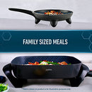 Sunbeam Banquet Electric Frying Pan and Skillet Set, DiamondForce Non-Stick Pan Coating, Even Heat Cooking, Easy Wipe-Clean Up, Black
