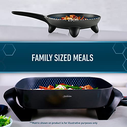 Sunbeam Banquet Electric Frying Pan and Skillet Set, DiamondForce Non-Stick Pan Coating, Even Heat Cooking, Easy Wipe-Clean Up, Black