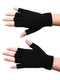 (Black) - 4 Pairs Winter Half Finger Gloves Knitted Fingerless Mittens Warm Stretchy Gloves for Men and Women