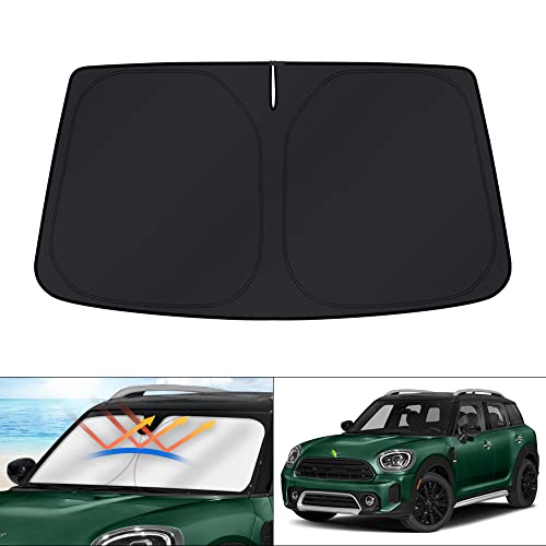 KUST Windshield Sun Shade for Mini Countryman Cooper F60 SUV Accessories 2017-2024 Window Sunshade Sun Visor Protector Foldable Blocks UV Rays Keep Your Car Cooler