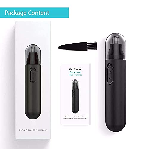 Nose and Ear Hair Trimmer, Professional Painless Nose Hair Remover for Men and Women, Waterproof Stainless Steel Head, Dual Edge Blades, Mute Motor, Cleaning Brush