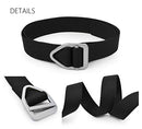 Tactical Belt, Nylon Webbing Web Belt with Metal Buckle for Outdoor Sports and Hunting Black