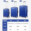 Luggage 3 Piece Sets Hard Shell Luggage Set with Spinner Wheels, TSA Lock, 20 24 28 inch Travel Suitcase Sets, Bright Blue, 3-Piece Set (20/24/28), Fashion