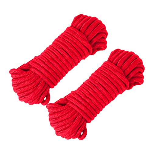 CHAOCHEN Cotton Rope, 32 Feet 10M Twisted Cotton Cord for Wall Hanging，DIY Craft Making，Plant Hangers，Knotting Decorative Projects (Red)