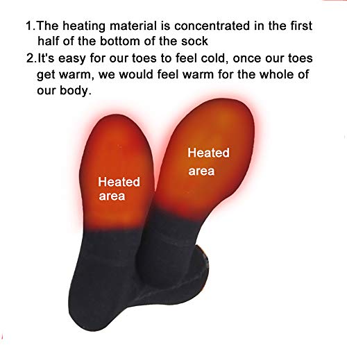 LPCRILLY Rechargeabel Electric Heated Socks,Battery Powered Heating Socks Foot Warmer for Men and Women, Riding Motorcycle Thermal Socks and Bicycle Camping Hiking in Cold Winter Warm Foot (L)