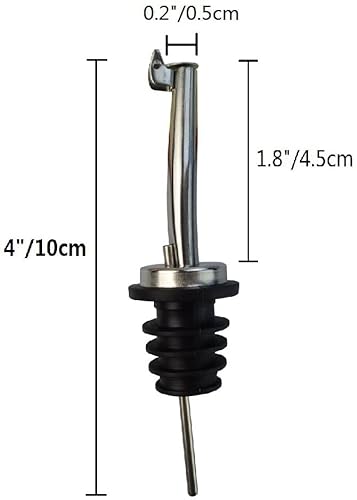 Wine Bottle Pourer 6 Pieces Stainless Steel Wine Pouring Spout Automatic Flip Top Wine Bottle Stopper Quick Pourer Olive Oil Bottle Conical Spout Pourer (with Cleaning Brush and Folding Funnel)